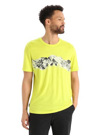 Men's Icebreaker Merino Tech Lite II Short Sleeve Remarkable Range T Shirts Shine | CA 1741JPQJ